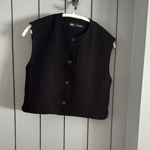 Zara Classic Black Buttoned Vest